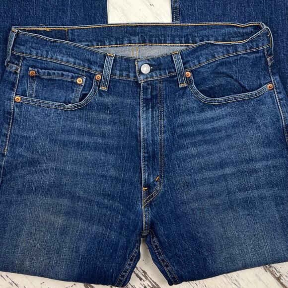 Levi’s 505 jeans men’s 34x30 Regular Straight Mid Rise dark wash Stretch - Picture 3 of 7